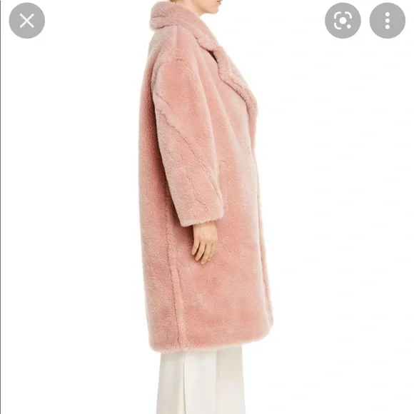 Yves Salomon Pink Teddy Coat